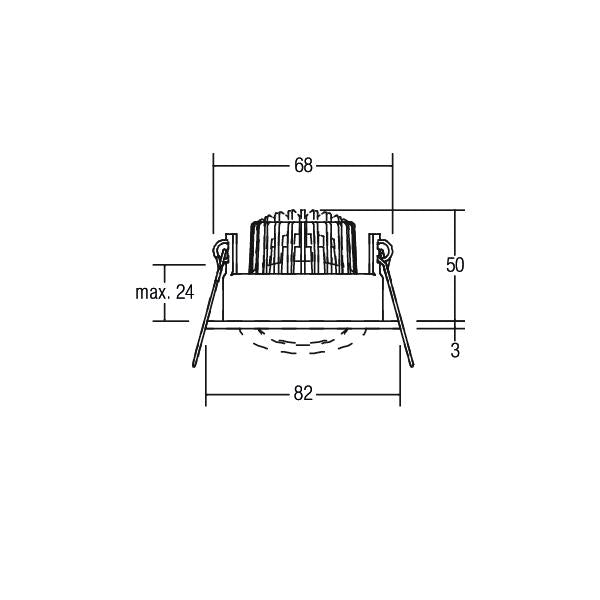 BRUMBERG LED-Einbaustrahler 350 mA, 6 W, 38°, 3000 K, rund, schwenkbar, weiss, IP65 BRUMBERG LED-Einbaustrahler 350 mA, 6 W, 38°, 3000 K, rund, schwenkbar, weiss, IP65